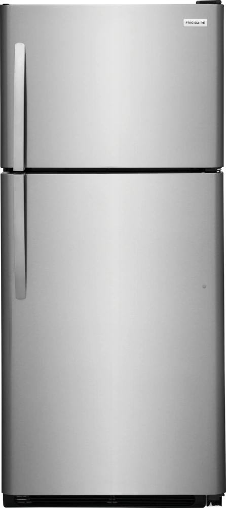 A stainless steel refrigerator freezer with two doors, perfect for storing and preserving food.