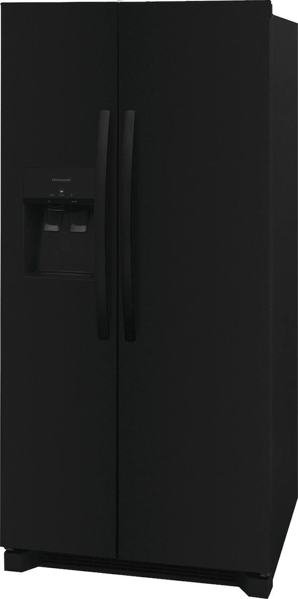 A black refrigerator freezer.