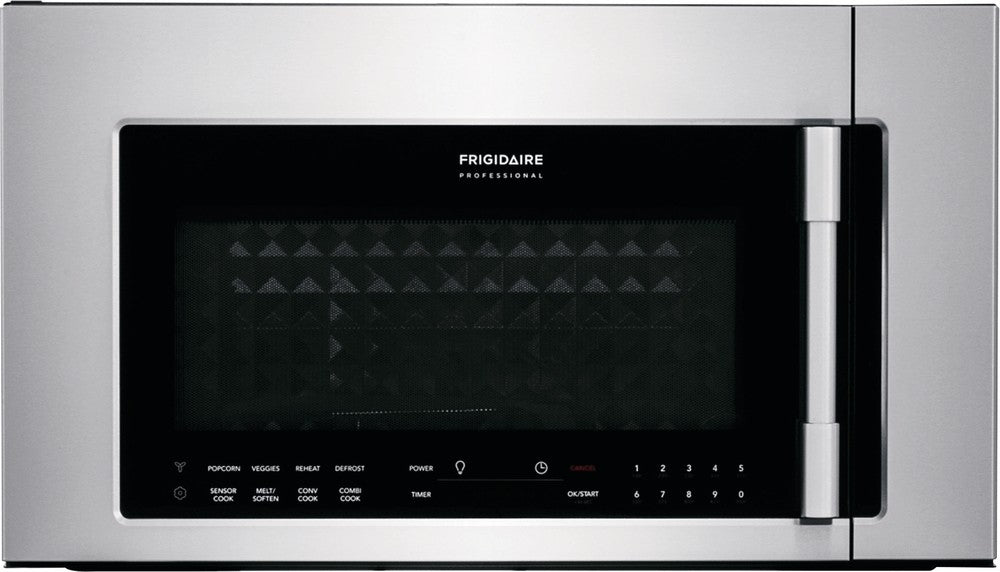 A stainless steel microwave with a sleek black door, perfect for modern kitchens.