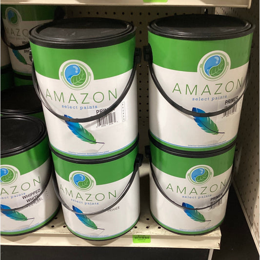 1 Gallon Primer Amazon Paint displayed in store.