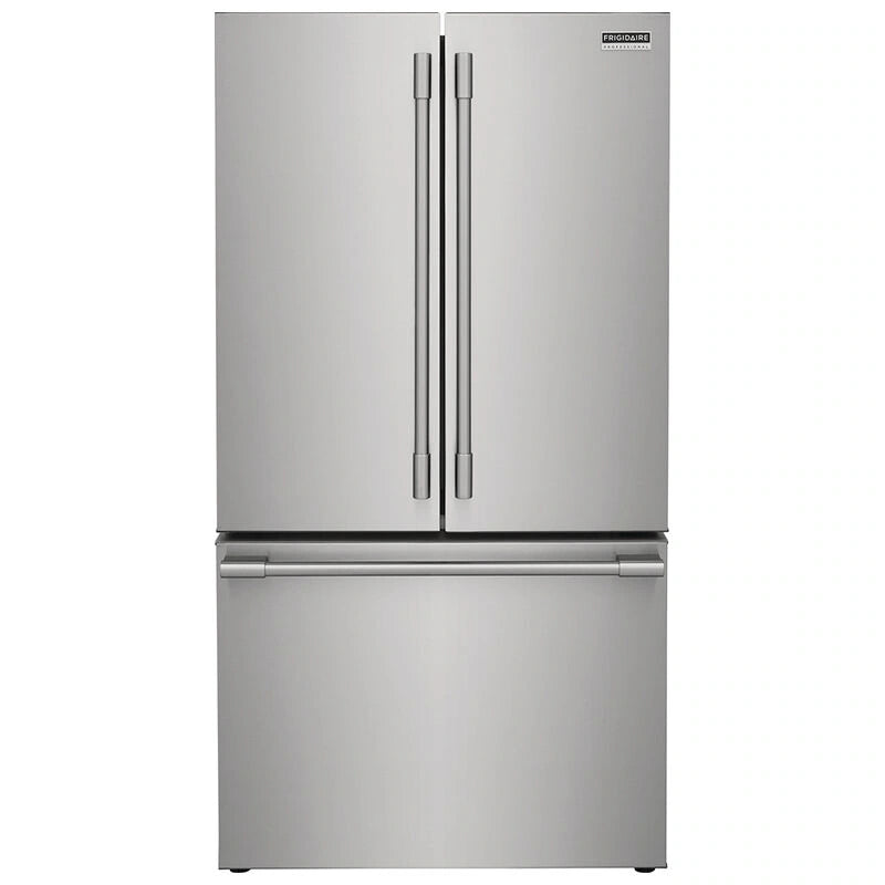 A spacious stainless steel refrigerator freezer, perfect for storing and preserving food.