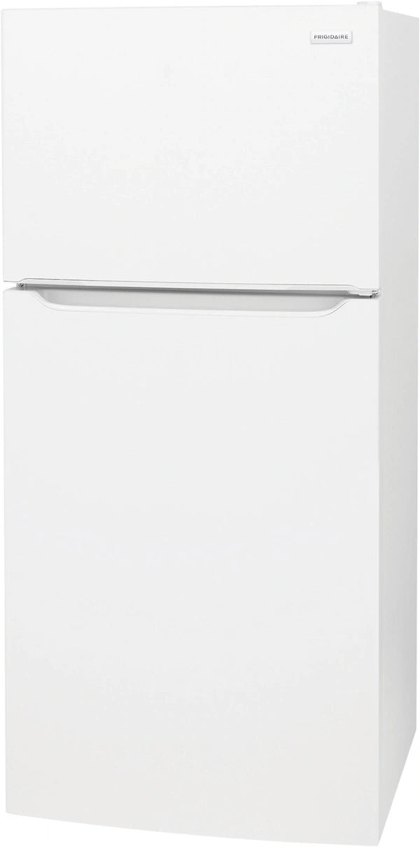 A white refrigerator with two drawers, perfect for organizing and storing food and beverages.