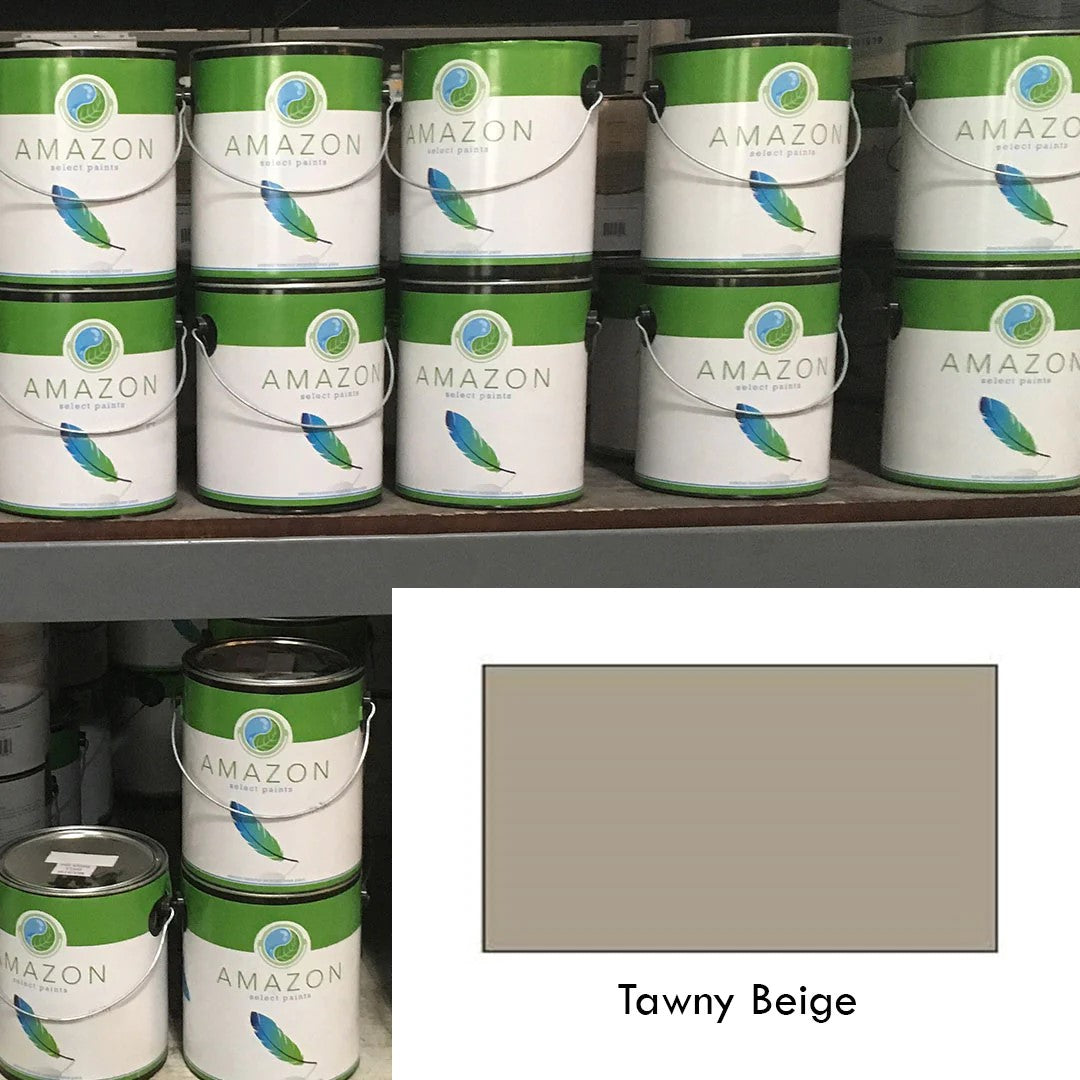 Tawny Beige Amazon paint displayed in store.