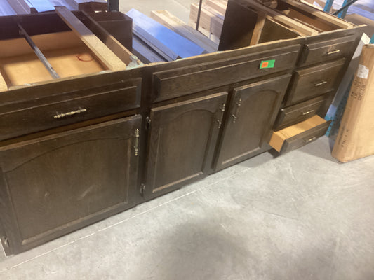 Dark Brown 5 Drawer 3 Door Vanity