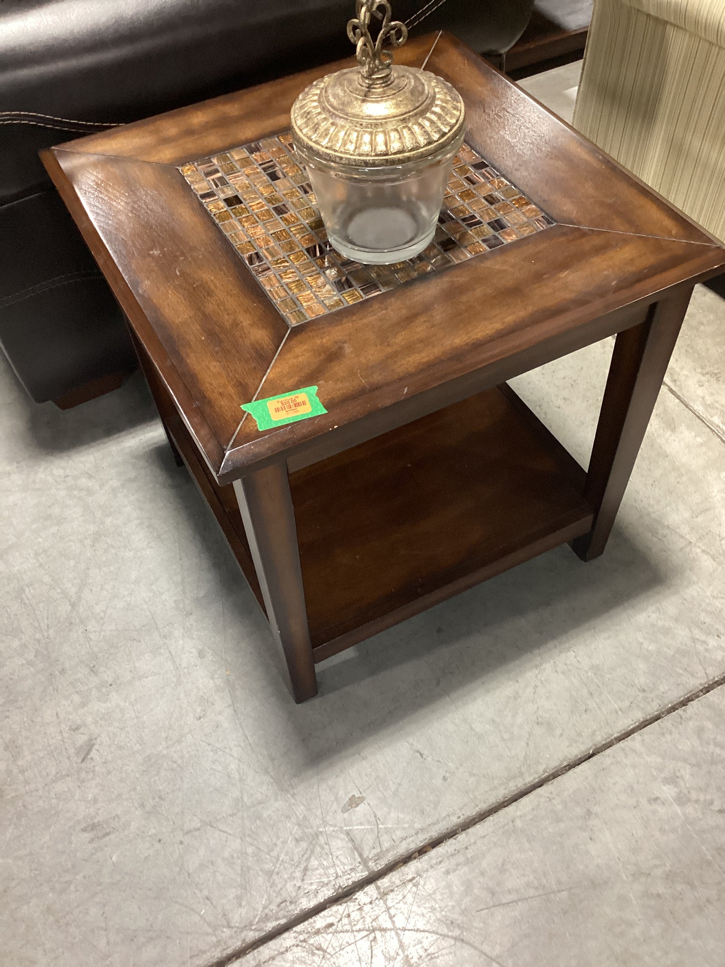 Square Tile Patterned Side Table