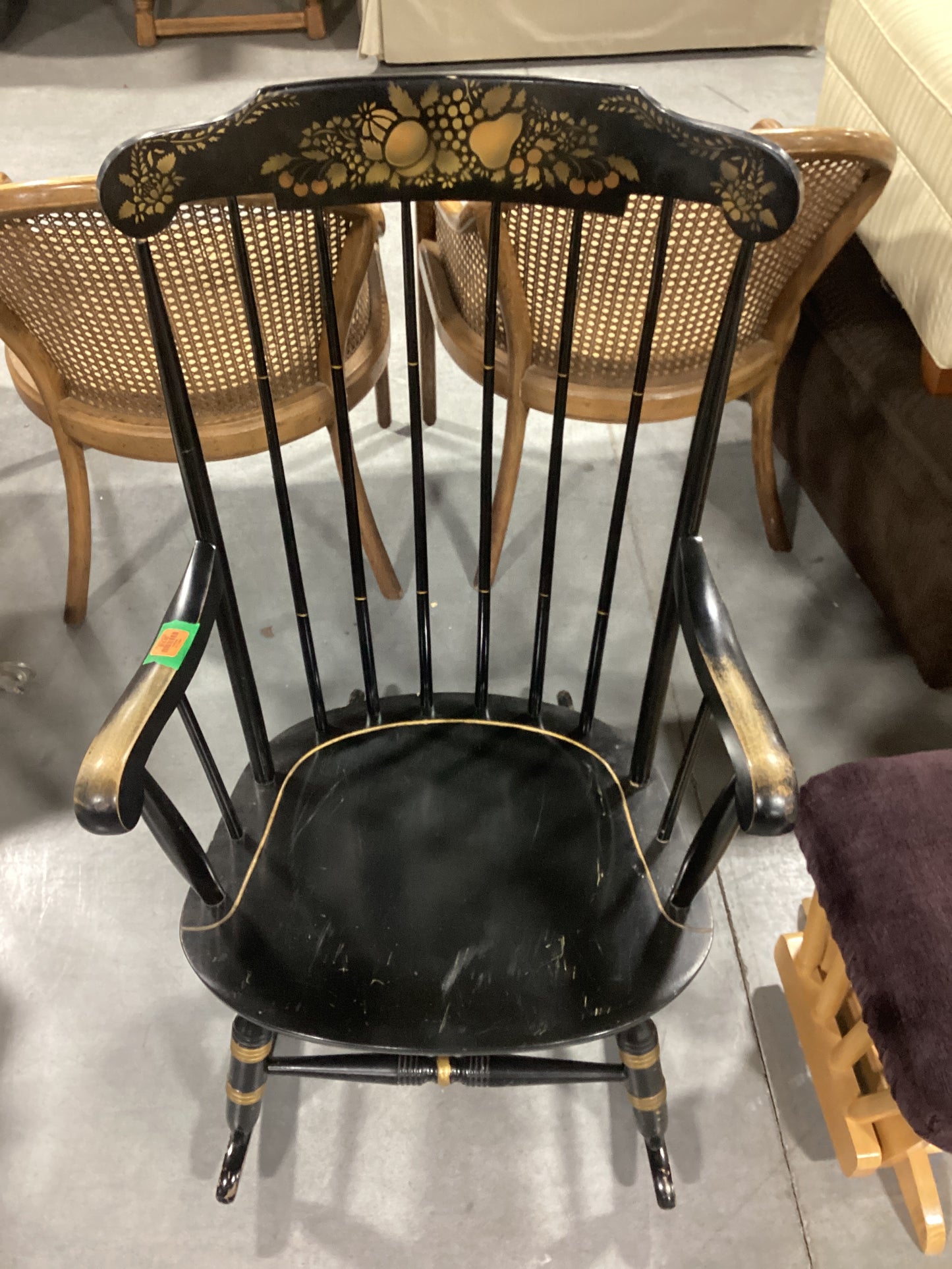 Black High Back Rocking Chair