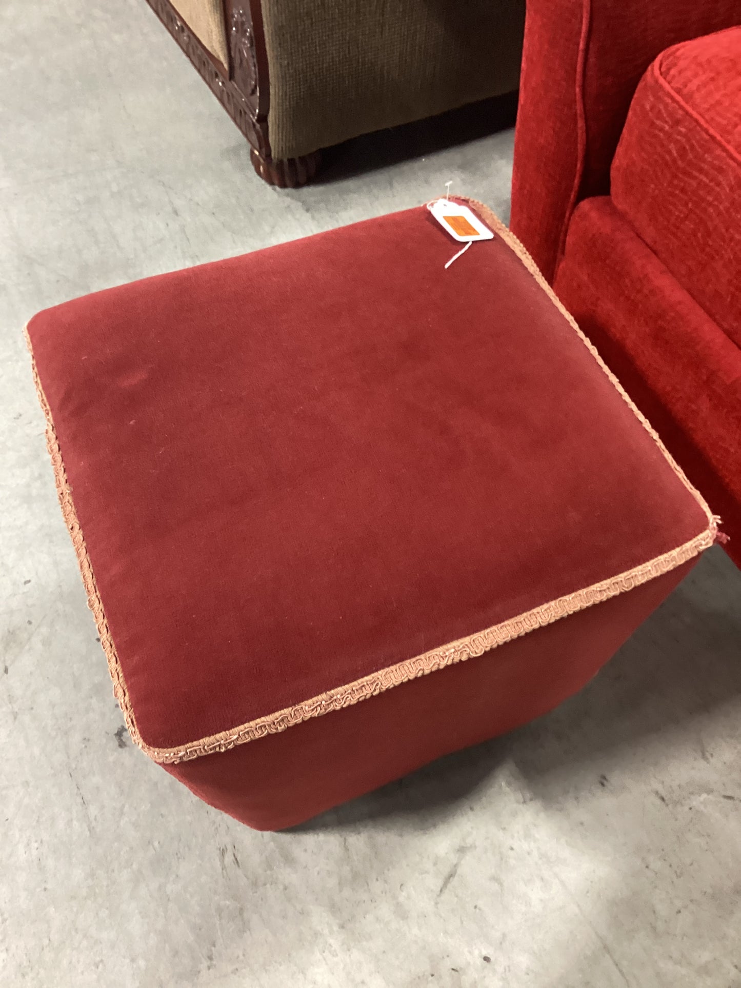 Small Red Ottoman