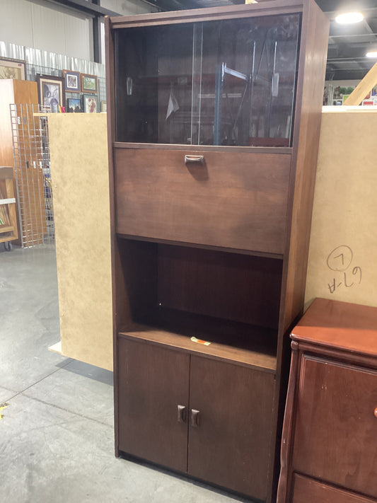 Walnut Mid Century Bar Cabinet