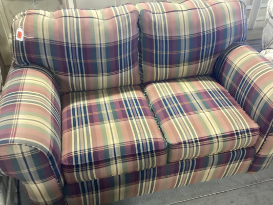 Plaid Striped Loveseat