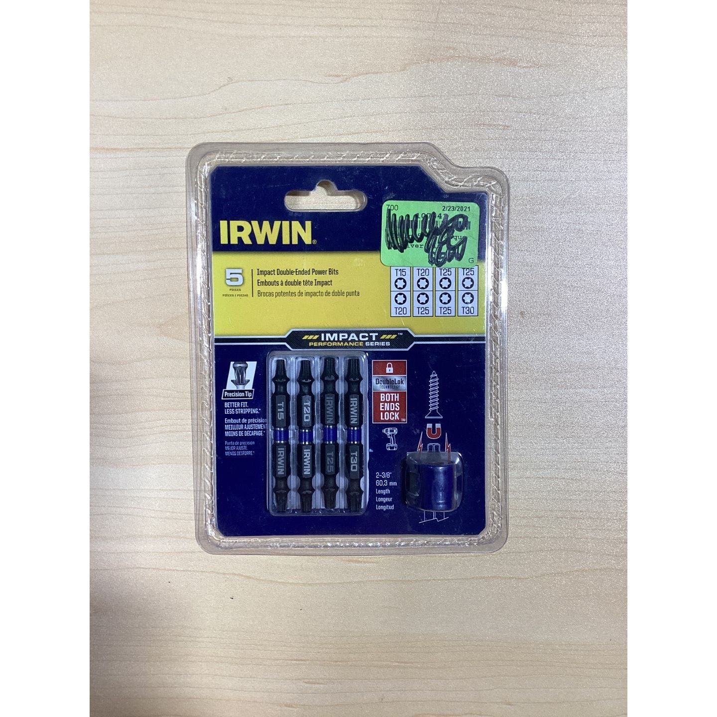Irwin 5 piece Torque screwdriver power bits set