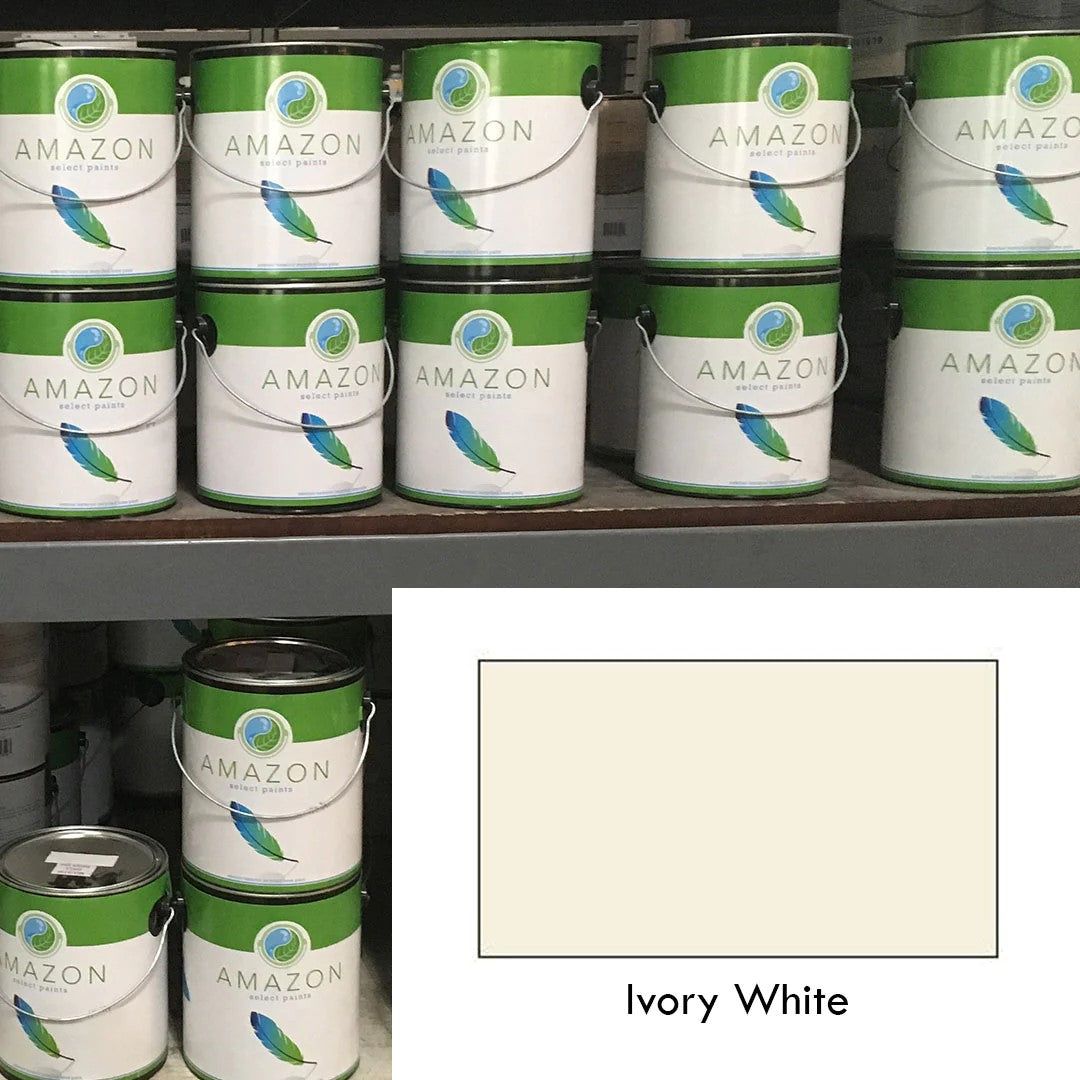 Ivory White Amazon paint displayed in store.