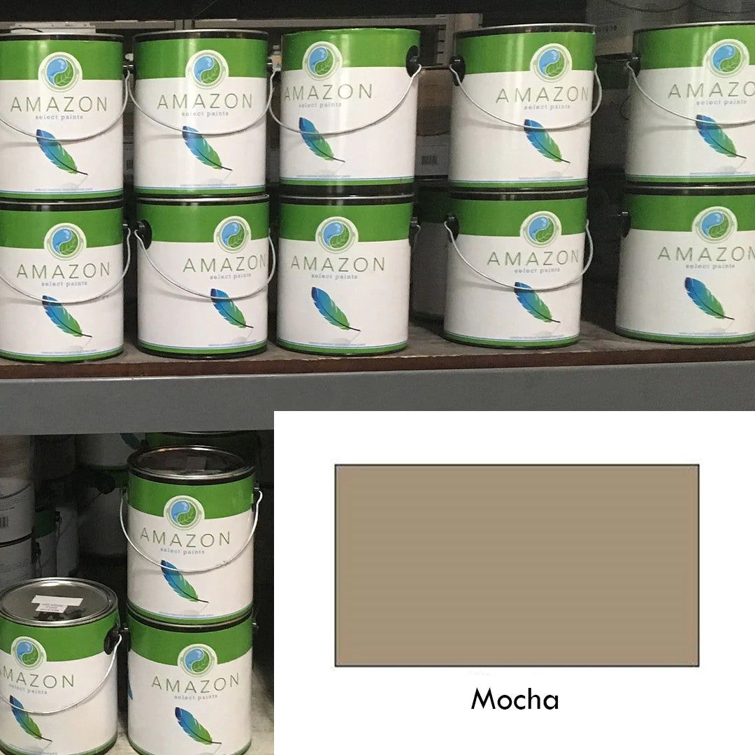 Mocha Amazon paint displayed in store.