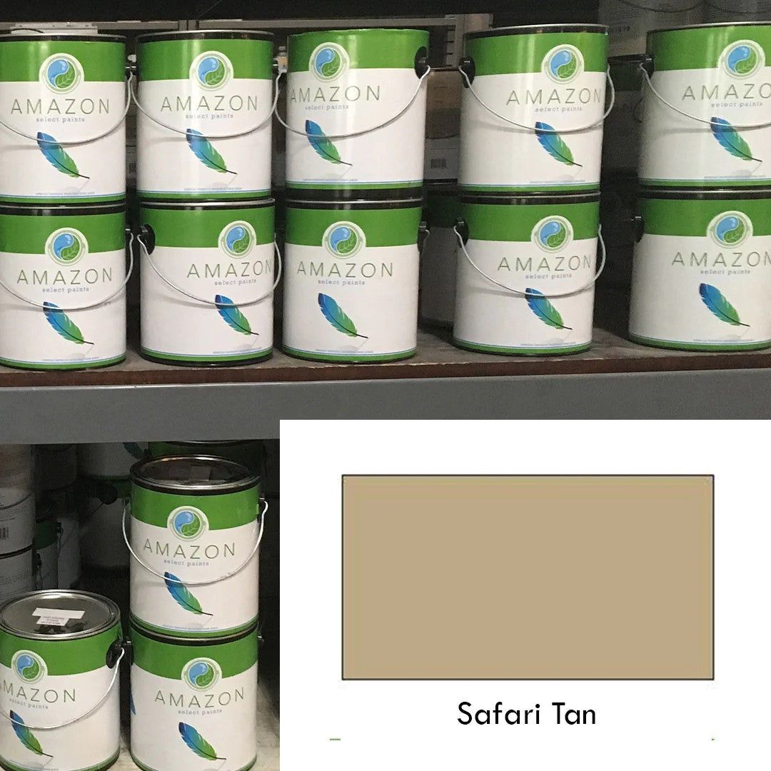 Safari Tan Amazon paint displayed in store.