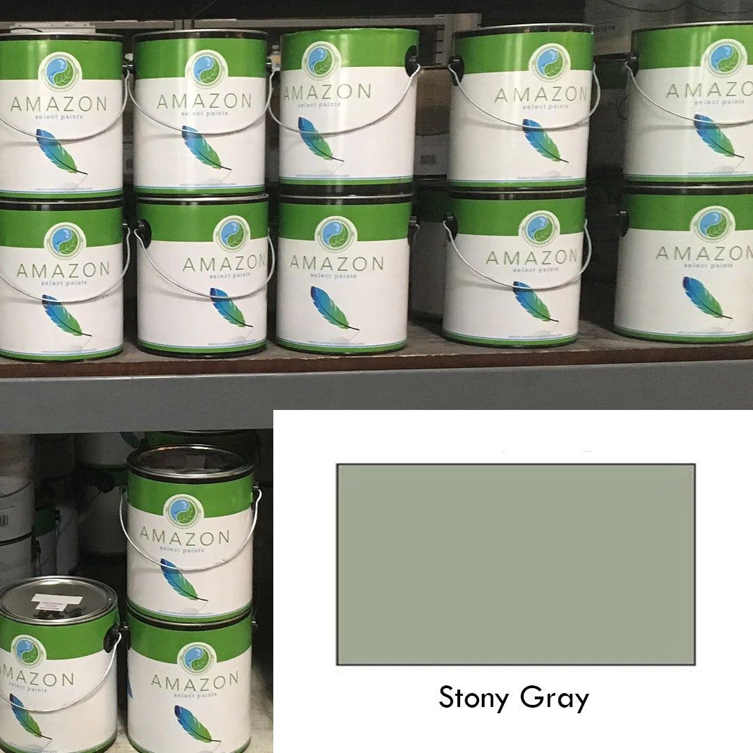 Stony Gray Amazon paint displayed in store.